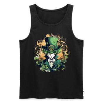 Anime Leprechaun Irish Folklore St Patrick's Day - Männer Premium Bio Tank Top - Schwarz - Vorne - Michal (187cm)