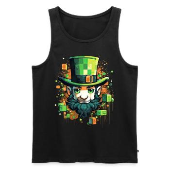 Cute Pixel Art Saint Patrick's Day Leprechaun Game - Männer Premium Bio Tank Top - Schwarz - Vorne - Michal (187cm)