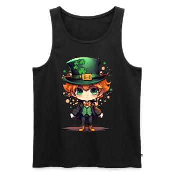 Anime Leprechaun Kawaii Chibi Irish Mythical Creat - Männer Premium Bio Tank Top - Schwarz - Vorne - Michal (187cm)