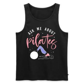 Instructeur de Pilates Enseignant Demandez-moi - Débardeur bio Premium Homme - noir - Devant - AI Model Male 178 light (178cm)