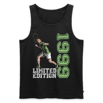 Limited Edition 1999 Limited Edition Tennis - Männer Premium Bio Tank Top - Schwarz - Vorne - Michal (187cm)