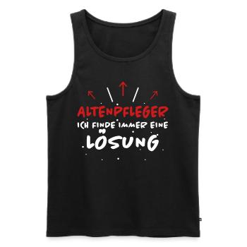 Altenpfleger Spruch Lustiges Altenpfleger Geschenk - Männer Premium Bio Tank Top - Schwarz - Vorne - Michal (187cm)