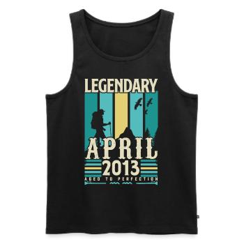 April 2013 Jubiläumsgeschenk, Jahrgang April 2013 - Männer Premium Bio Tank Top - Schwarz - Vorne - Michal (187cm)