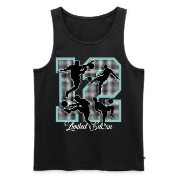 12th Birthday Football - Men's Premium Organic Tank Top - black - Front - AI Model Male 178 light (178cm)