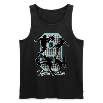 9th Birthday Football - Men's Premium Organic Tank Top - black - Front - Michal (187cm)