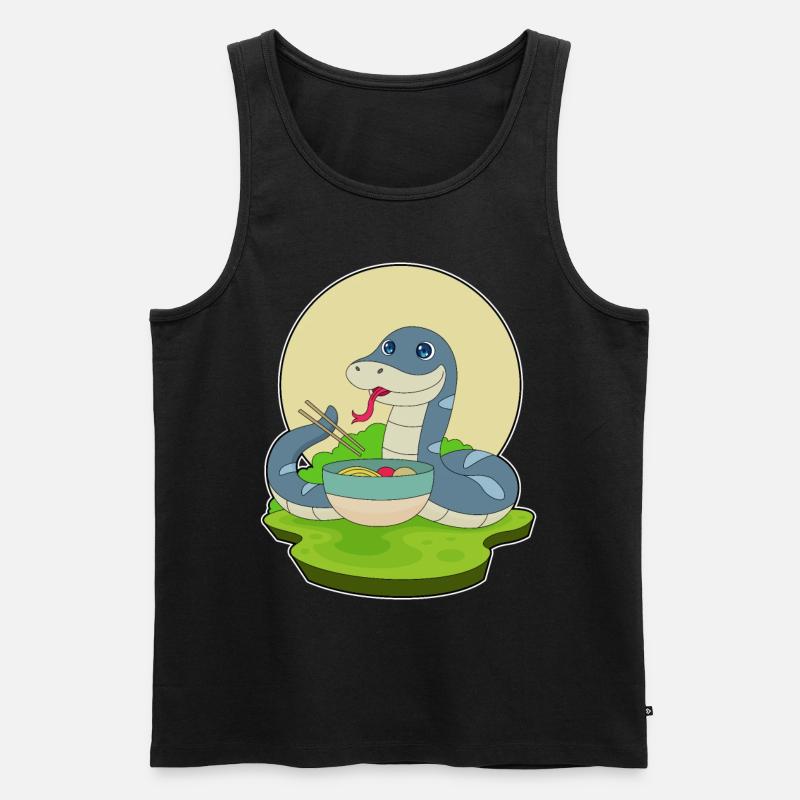 Schlange Ramen - Männer Premium Bio Tank Top - Schwarz