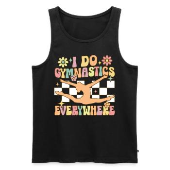Ich turne überall Groovy Turner Akrobat - Männer Premium Bio Tank Top - Schwarz - Vorne - AI Model Male 178 light (178cm)