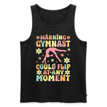 Warnung Turnerin könnte jeden Moment umkippen Groo - Männer Premium Bio Tank Top - Schwarz - Vorne - Michal (187cm)