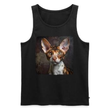 Cornish Rex Kätzchen Cornish Rex Katze - Männer Premium Bio Tank Top - Schwarz - Vorne - Michal (187cm)