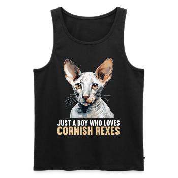 Cornish Rex Kätzchen Cornish Rex Katze - Männer Premium Bio Tank Top - Schwarz - Vorne - Michal (187cm)