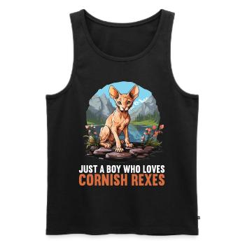 Cornish Rex Kätzchen Cornish Rex Katze - Männer Premium Bio Tank Top - Schwarz - Vorne - Michal (187cm)