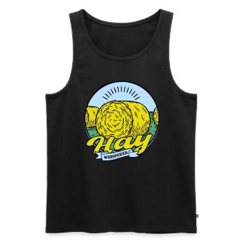 Farmer Straw Bale Hay Bale Hay Whisperer - Men's Premium Organic Tank Top - black - Front - AI Model Male 178 light (178cm)