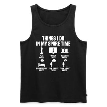 Dinge die ich in meiner Freizeit mache Schach - Männer Premium Bio Tank Top - Schwarz - Vorne - Michal (187cm)