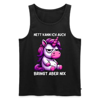 Nice I can also bring but nothing brings - Men's Premium Organic Tank Top - black - Front - AI Model Male 178 light (178cm)