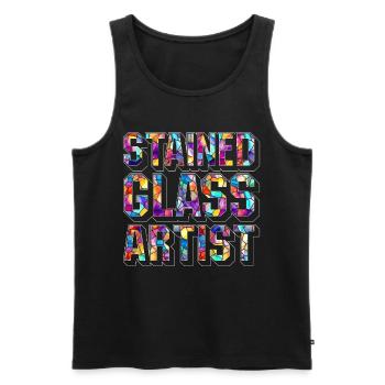 Stained Glass Artist Stained Glass Mosaic Artist - Men's Premium Organic Tank Top - black - Front - Michal (187cm)