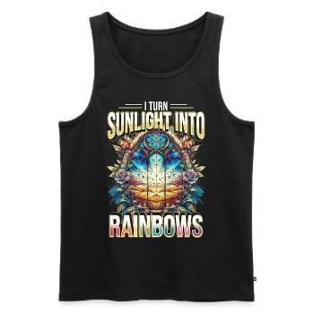Stained Glass Turn Sunlight Into Rainbows - Men's Premium Organic Tank Top - black - Front - AI Model Male 178 light (178cm)