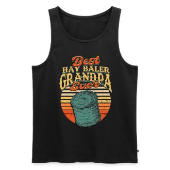 Landwirt Heu Stroh Strohballen Heuballen - Männer Premium Bio Tank Top - Schwarz - Vorne - AI Model Male 178 light (178cm)