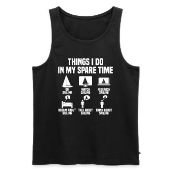 Things I do in my spare time Sailing - Men's Premium Organic Tank Top - black - Front - Michal (187cm)