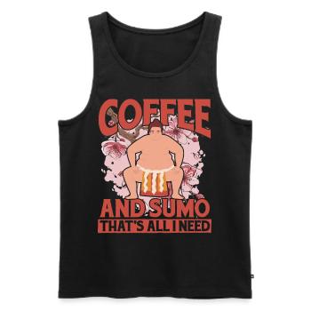 Coffee and Sumo that's all I need - Men's Premium Organic Tank Top - black - Front - Michal (187cm)