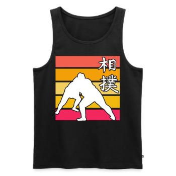 Sumo Rétro - Débardeur bio Premium Homme - noir - Devant - Michal (187cm)