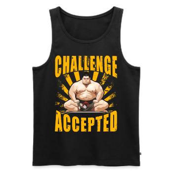 Challenge Accepted Sumo - Men's Premium Organic Tank Top - black - Front - Michal (187cm)
