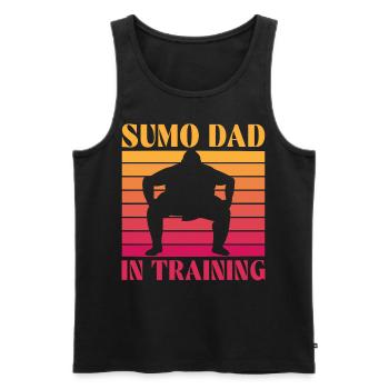 Papa sumo en formation - Débardeur bio Premium Homme - noir - Devant - Michal (187cm)