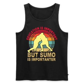 Education is important but Sumo is importanter - Men's Premium Organic Tank Top - black - Front - Michal (187cm)