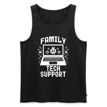 Family Tech Support - Men's Premium Organic Tank Top - black - Front - AI Model Male 178 light (178cm)