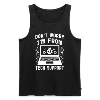 Don't worry im from tech support - Men's Premium Organic Tank Top - black - Front - AI Model Male 178 light (178cm)