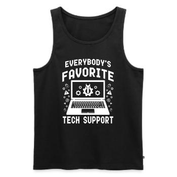 Everybody's Favorite Tech Support - Men's Premium Organic Tank Top - black - Front - AI Model Male 178 light (178cm)