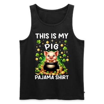 This Is My Pig Pajama Shirt - Männer Premium Bio Tank Top - Schwarz - Vorne - AI Model Male 178 light (178cm)