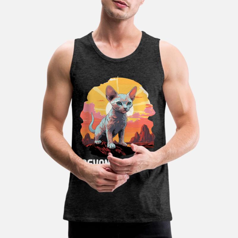 Chaton Devon Rex Chat Devon Rex Débardeur bio Premium Homme