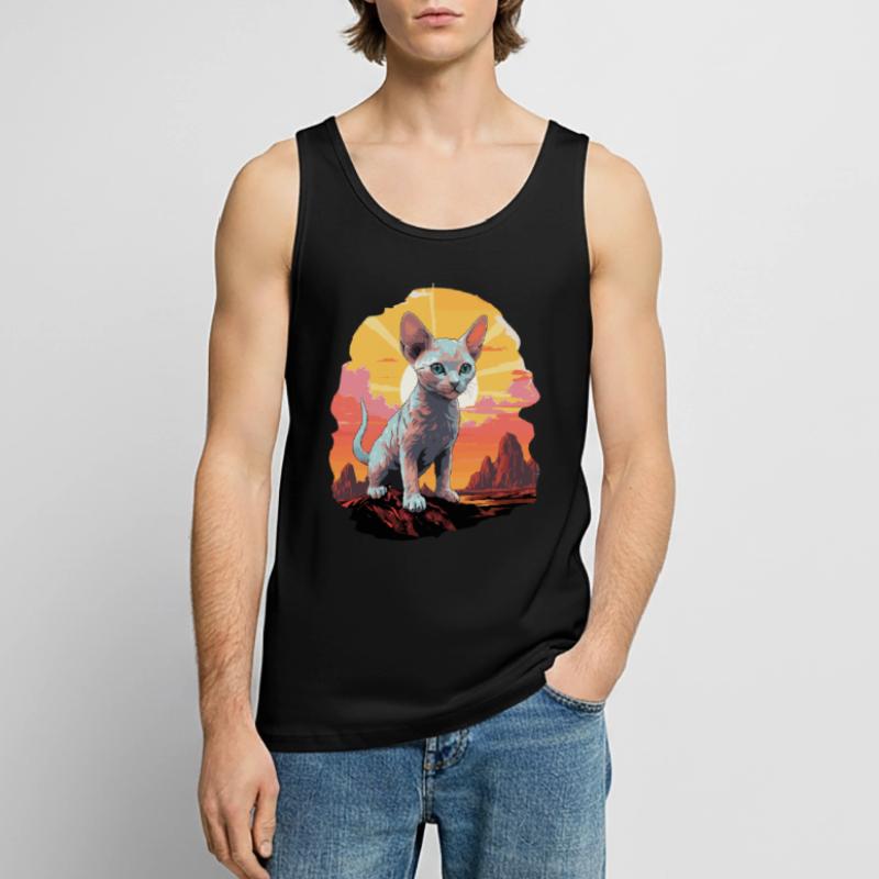 Devon Rex Kätzchen Devon Rex Katze Männer Premium Bio Tank Top