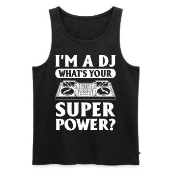 Beatmaker House Music Dj Relax the DJ Is Here - Männer Premium Bio Tank Top - Schwarz - Vorne - AI Model Male 178 light (178cm)