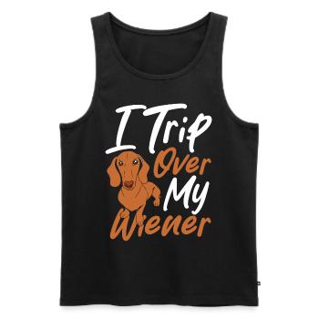 Dackelliebhaber Wursthund Dackel Ich stolpere - Männer Premium Bio Tank Top - Schwarz - Vorne - AI Model Male 178 light (178cm)