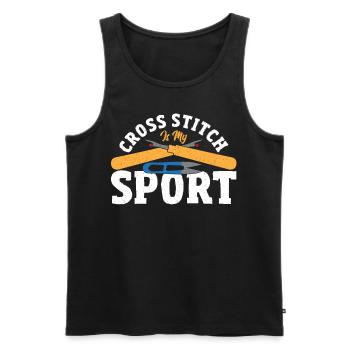 Kreuzstich Liebhaber Stickerei Crafty Mom - Männer Premium Bio Tank Top - Schwarz - Vorne - AI Model Male 178 light (178cm)