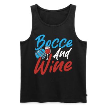 Activities Athletic Bocceball Bocce Queen and Wine - Men's Premium Organic Tank Top - black - Front - AI Model Male 178 light (178cm)