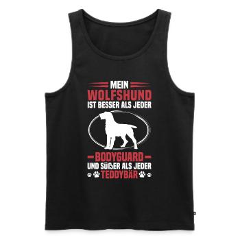 German wirehaired dog protects me better - Men's Premium Organic Tank Top - black - Front - Michal (187cm)
