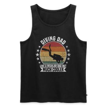 Diving Dad Taucher - Männer Premium Bio Tank Top - Schwarz - Vorne - Michal (187cm)
