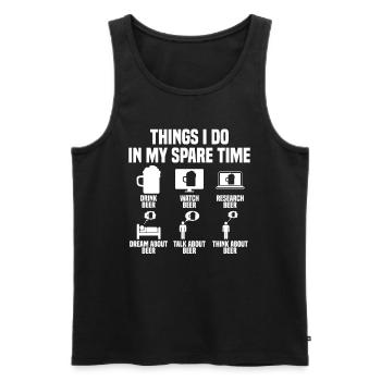 Things I do in my spare time: Beer - Men's Premium Organic Tank Top - black - Front - Michal (187cm)