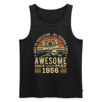 Mai 1956 Geburtstag Mai 1956 Retro-Geschenk - Männer Premium Bio Tank Top - Schwarz - Vorne - Michal (187cm)