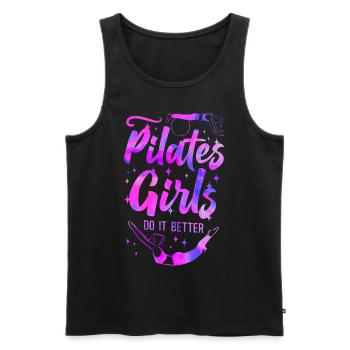 Pilates Instructor Teacher Pilates - Männer Premium Bio Tank Top - Schwarz - Vorne - AI Model Male 178 light (178cm)