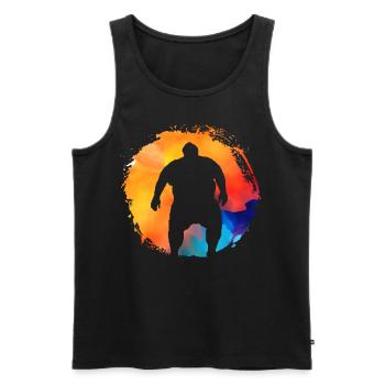 Sumo retro - Männer Premium Bio Tank Top - Schwarz - Vorne - Michal (187cm)