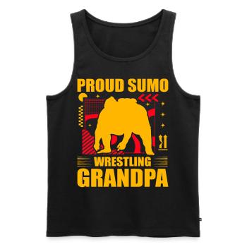 Fier grand-père lutteur de sumo - Débardeur bio Premium Homme - noir - Devant - Michal (187cm)