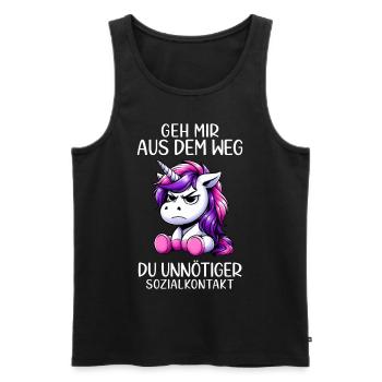 Get out of my way, you unnecessary social contact - Men's Premium Organic Tank Top - black - Front - Michal (187cm)