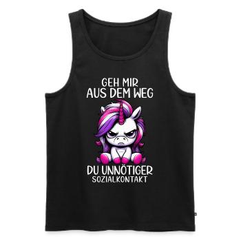 Get out of my way, you unnecessary social contact - Men's Premium Organic Tank Top - black - Front - Michal (187cm)