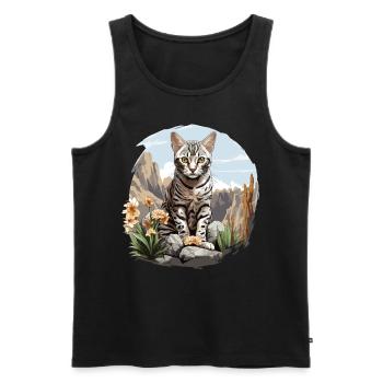 Mau égyptien Chaton Chat égyptien Mau - Débardeur bio Premium Homme - noir - Devant - AI Model Male 178 light (178cm)