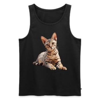 Mau égyptien Chaton Chat égyptien Mau - Débardeur bio Premium Homme - noir - Devant - AI Model Male 178 light (178cm)