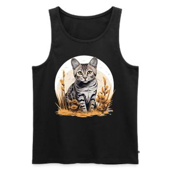 Mau égyptien Chaton Chat égyptien Mau - Débardeur bio Premium Homme - noir - Devant - AI Model Male 178 light (178cm)