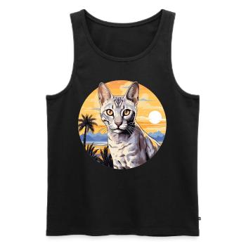 Mau égyptien Chaton Chat égyptien Mau - Débardeur bio Premium Homme - noir - Devant - AI Model Male 178 light (178cm)